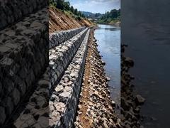 Gerçek Dünya Gabion Duvar İnşaatı | Üçlü Büküm Altıgen Gabion Mesh Projesi